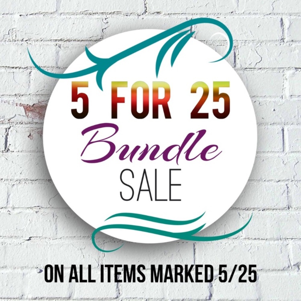 5 for 25 or 3 for 15 on items with 🎉
